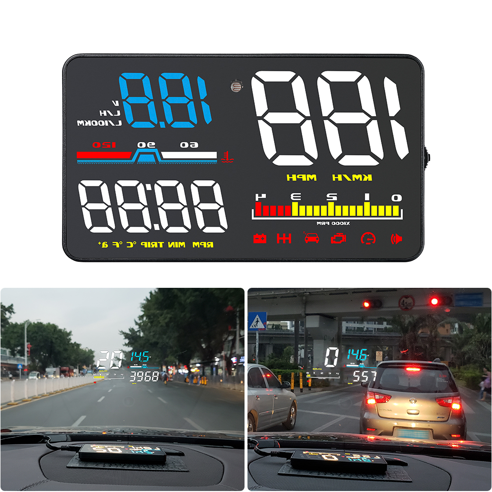 Auto Head Up Display D5000 OBD2 Diagnose Werkzeug HUD Digitale Sicherheit Alarm Tachometer Windschutzscheibe Bildschirm Projektor Tachometer