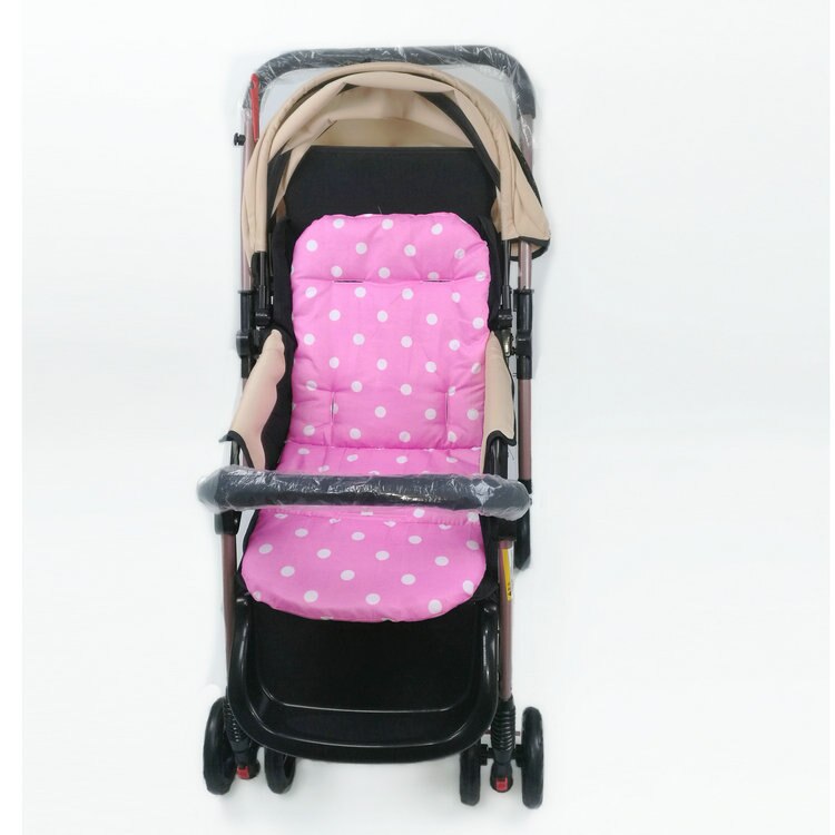 1pc tjockare barnvagn bomullstuss barnvagn paraply universal polka dot kudde barn: Rosa
