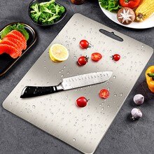 Stainless Steel Chopping Block Easy Clean Heavy Duty Cutting Board Fruit Vegetable Meat Chopping Board Practical Kitchen Tool