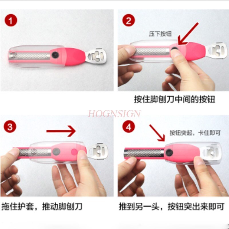 Pedikyrverktøy dobbelthodet fot høvelkniv sett dekor fotverktøy til død hud gammel mann skraping pedikyr kniv sliping