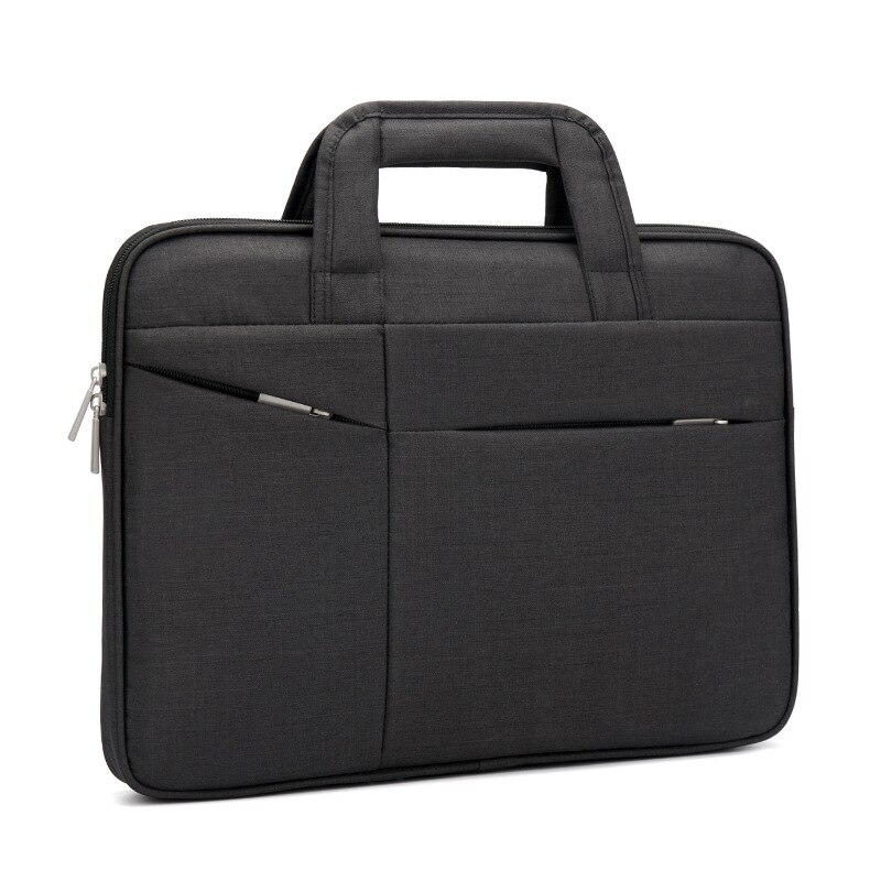 Crossten 15.6 inch Laptop Briefcase Men Women Waterproof Handbag Large Capacity Portable Thin Super slender Messenger bag: A Black