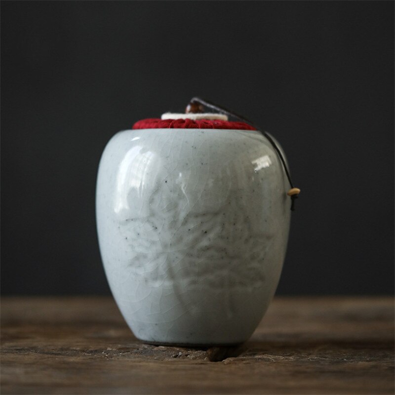 Japanese Ceramic Tea Caddies Coarse Pottery Moisture-proof Tea Canisters Sealed Storage Jar Food Container Retro Pu&#39;er Tea Box: B