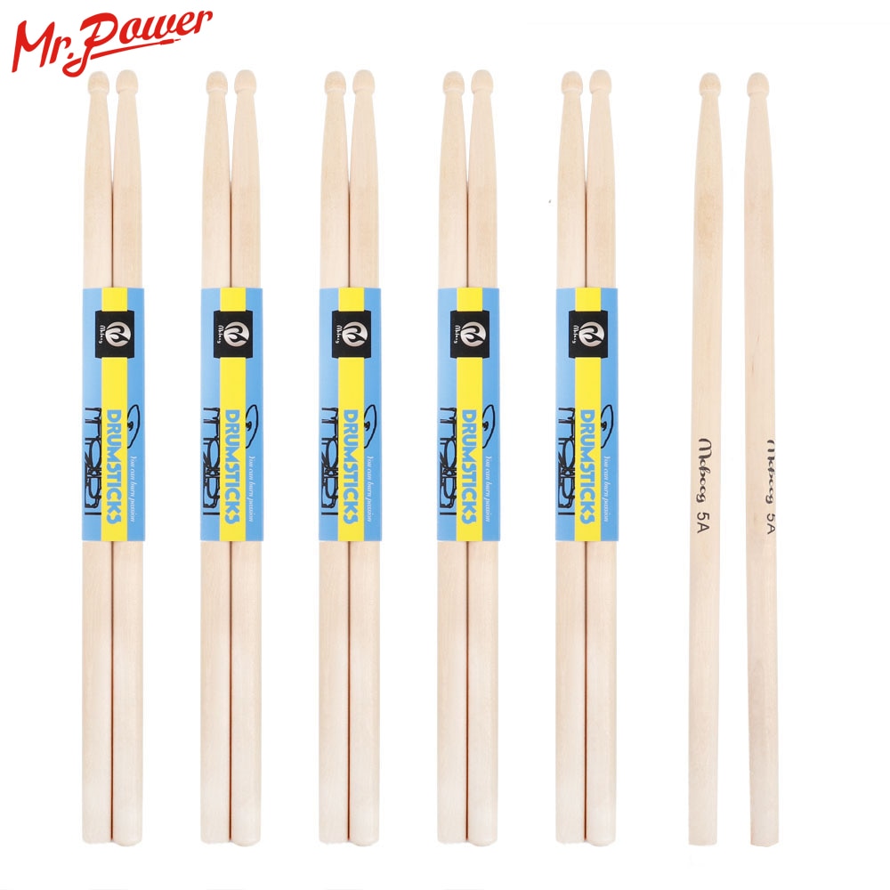 Drum Sticks 5A White Birch Wood Maple Wooden Drumsticks Electronic Drum Rack Drum Sticks for Percussion Instruments Accessories