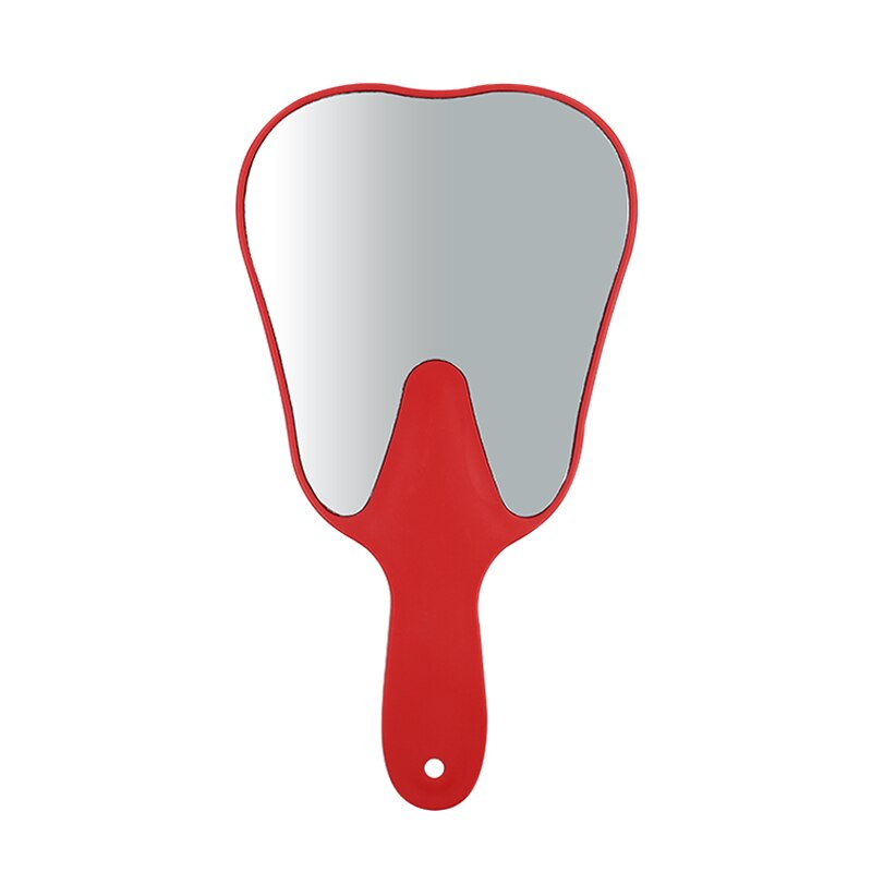 1pc denti dentali forma modello specchio forma del dente specchio di vetro regalo dentale di alta qualità cura dei denti orali strumenti per l&#39;uso manuale: Red
