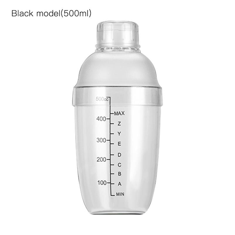 Plastic Martini Cocktail Shaker 350ml/530ml/700ml/1000ml Wine Beverage Mixer Wine Shaker Cup Drink Mixer Barware Boston Bar Tool: Dark Gray