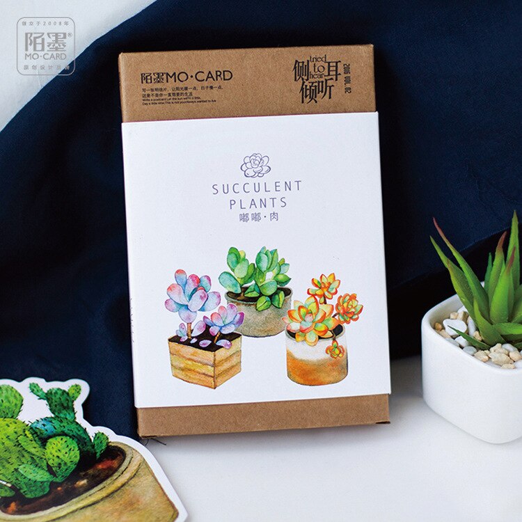 Planta lindo Noche Resplandeciente Kawaii DIY Decoración Del Diario de Papelería Bloc de notas Mensaje Tarjetas Postal Tarjeta de de Cumpleaños 30 Hojas/caja