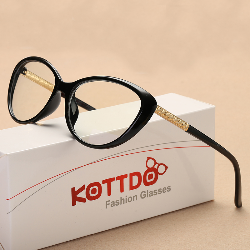 KOTTDO-gafas con de ojo de gato para hombre y mujer, lentes ópticas graduadas, montura