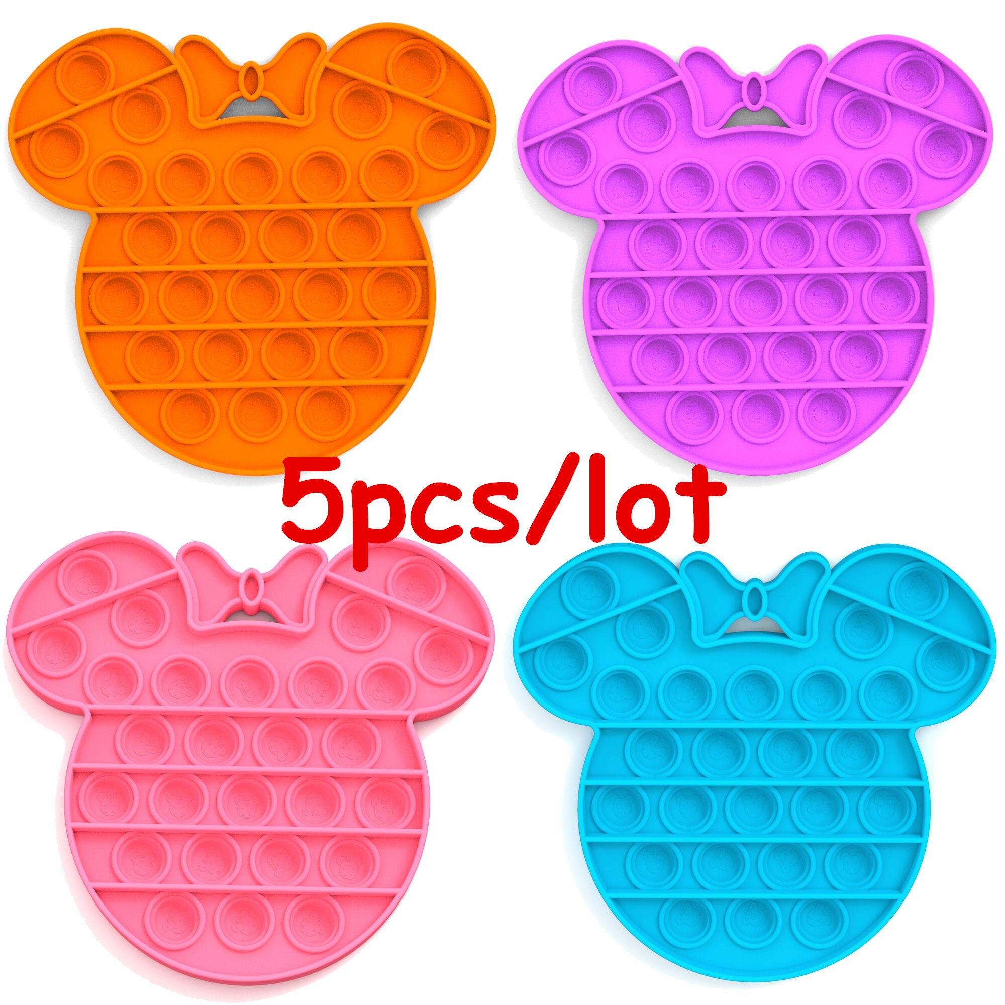 5Pcs/Lot Push Bubble Fidget Sensory Popsit Special Needs Stress Reliever Figet Toys Popit Stress Soft Squeeze Toy: Mi Qi 5pcs