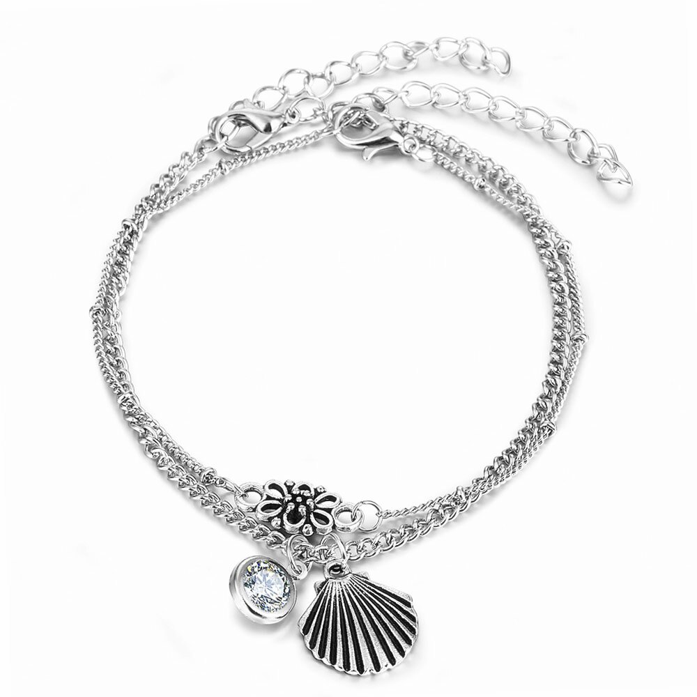 Jahrgang Fußkettchen Frauen Seestern Korn Welle Geometrische Armbinde Fußkettchen Böhmischen Strand Hülse Knöchel Armbinde Weiblichen Fuß Schmuck: A 3