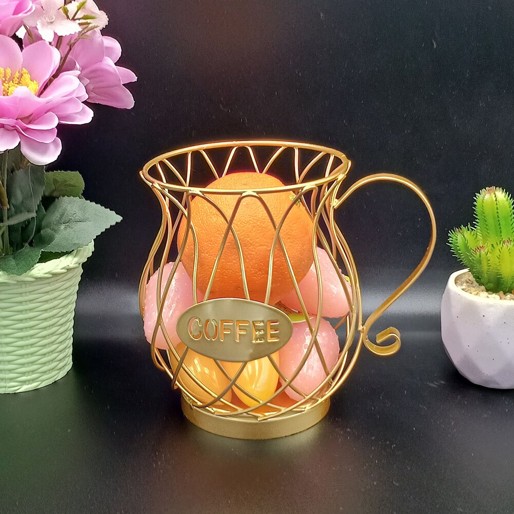 Retro Metal Storage Case for Cafe Organizer Storage Storage Basket Snack Holder Coffee Capsule Cup Fruit Cup Mug Shape Organizer