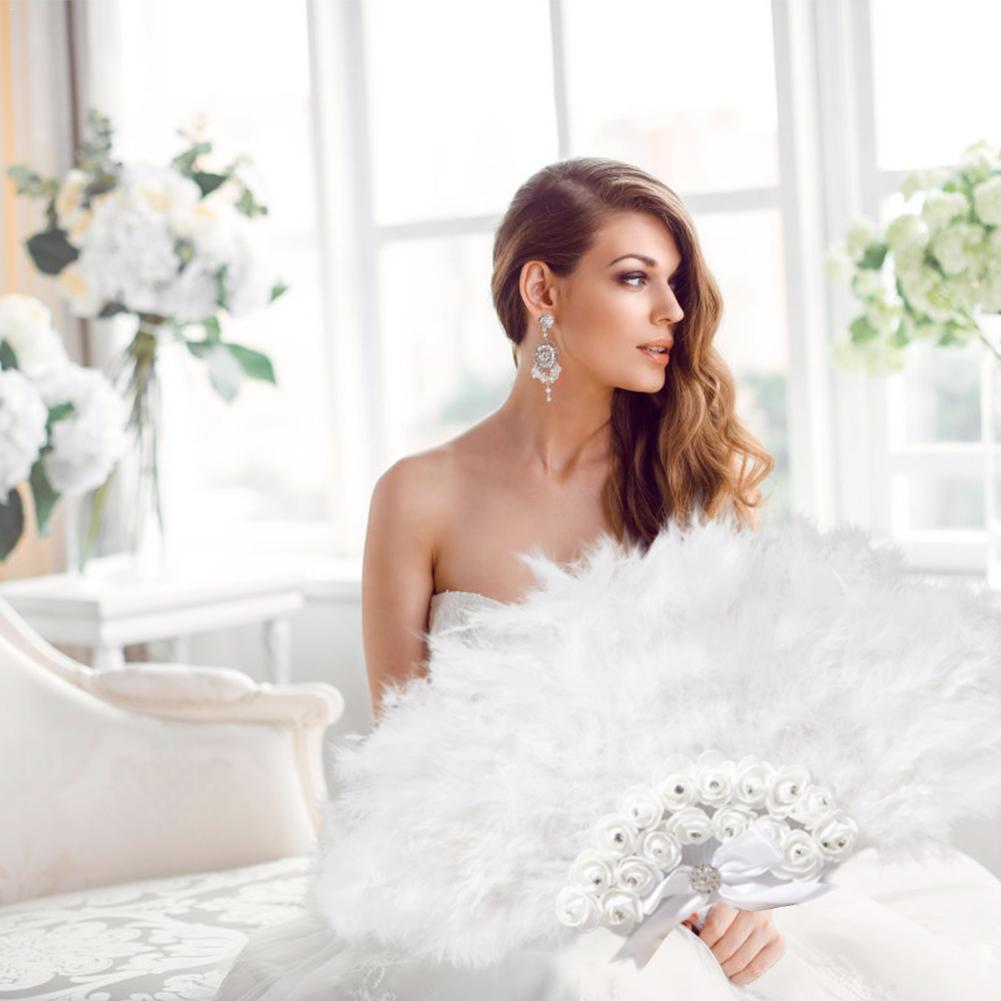 Handheld Wedding Fan Rose Fans for Wedding Bride Supplies Photo Shooting Props