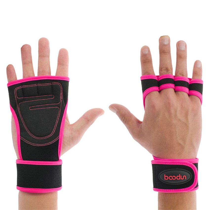 Summer sports hand palm Indoor non-slip horizontal bar protector men and women equipment weightlifting wrist fitness gloves: Red / M
