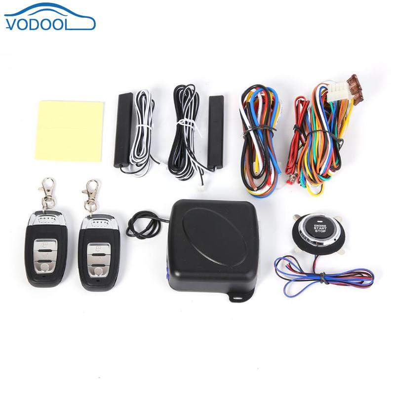 9pcs/set Car SUV Keyless Entry Engine Start Alarm System Push Button Remote Starter Stop Auto Car Accessories