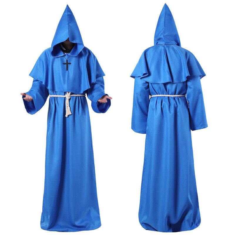 Cape de noël pour homme et femme, longue Cape, pour Halloween, Costume de Cosplay: Blue