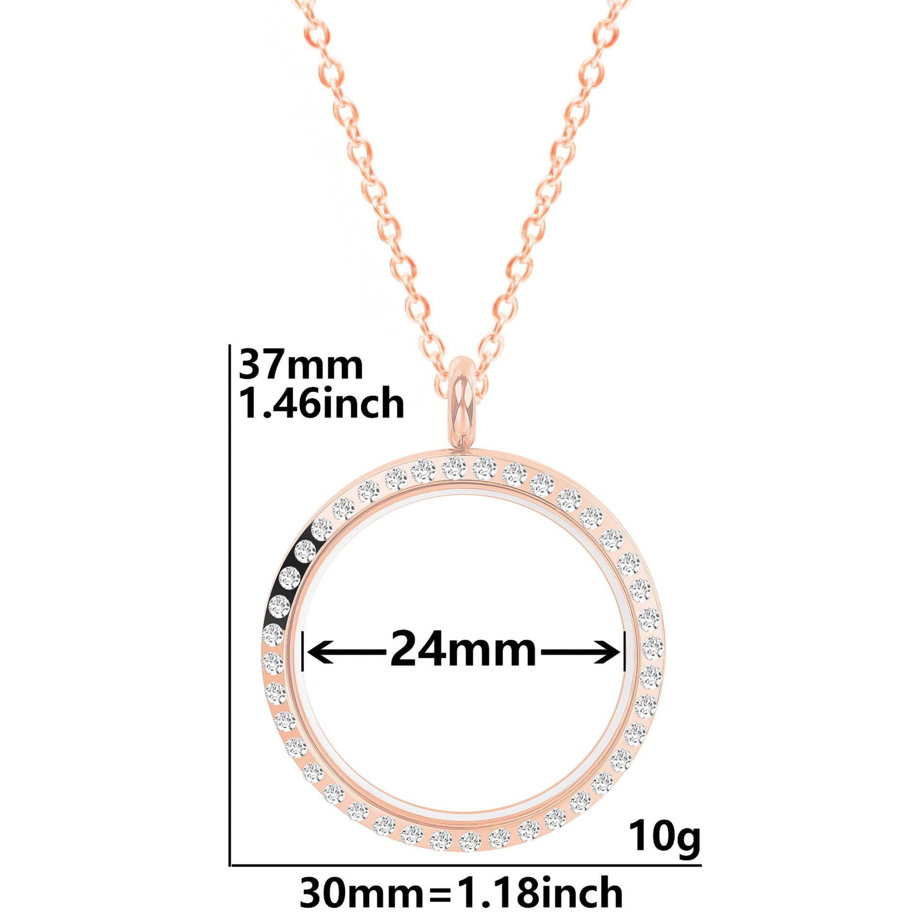 1Pc Stainless Steel Round Glass Floating Relicario Coin Holder Locket Pendant Women Necklaces Diy Hip Hop Collier Hommer Jewelry: Antique Copper Plated