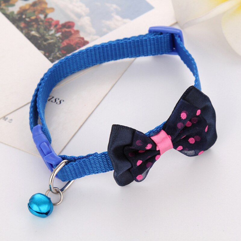 Huisdier Roestvrijstalen Kraag Verstelbare Tie Hond Kat Huisdier Kraag Candy Kleur Strikje Strik Praktische Leash: royal blue