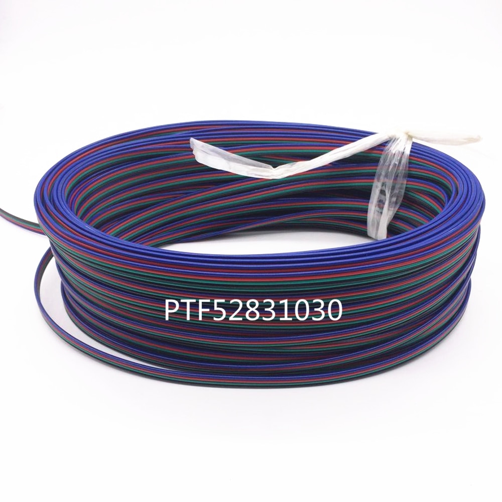 2 m 5 m 10 M 20 m 50 m 4 Pin Extension RGB + Zwarte Draad Connector kabel Voor DC5V Ws2801 Ws2812b DC12V 3528 5050 RGB LED Strip licht