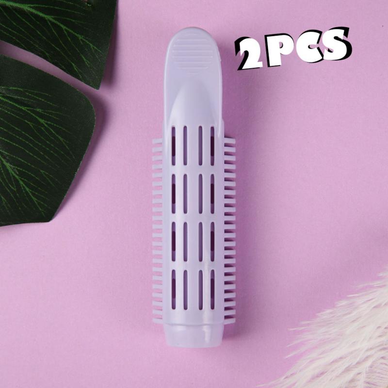 2 uds, rizador de pelo para el cuidado del cabello, rizador de pelo de plástico sin calor, herramienta de peinado para rizar el cabello, suministros de peluquería DIY, pinzas de pelo mullidas: purple