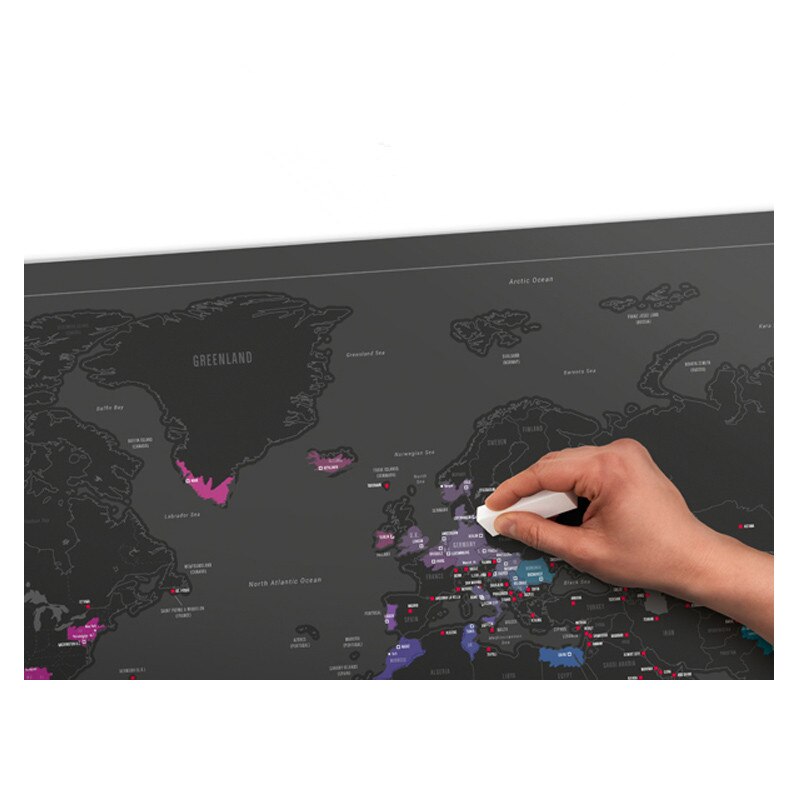 Scratch Map Gold Foil Black Scratch Map Travel World Scratch Off Foil Layer Coating World Map Kawaii School Office Supply