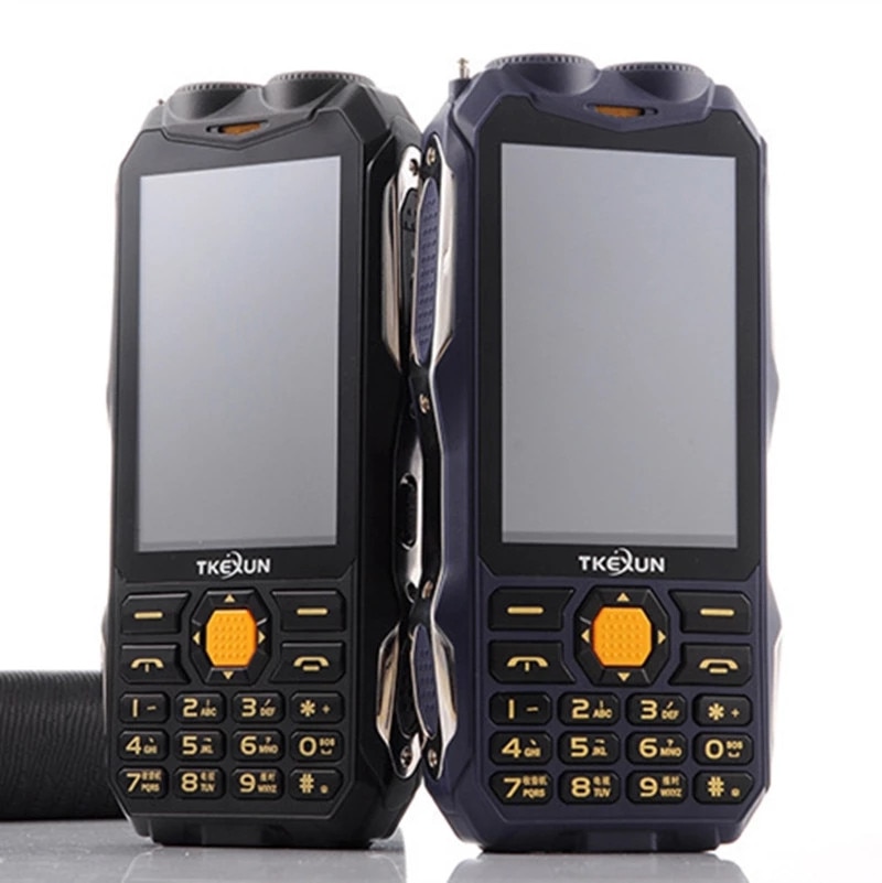Tkexun  q8 mobiele telefoon, grote batterij, powerbank, supper, dubbele zaklamp, 3.5 inch touchscreen, dual sim mobiele telefoon