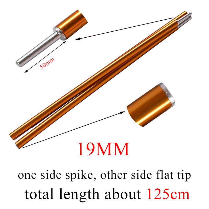 Cest UL 120CM Long Diameter 13MM/16MM/19MM BLACK/RED Color Tent Rod Support Pole Shelter Tarp Canopy Aluminium Alloy