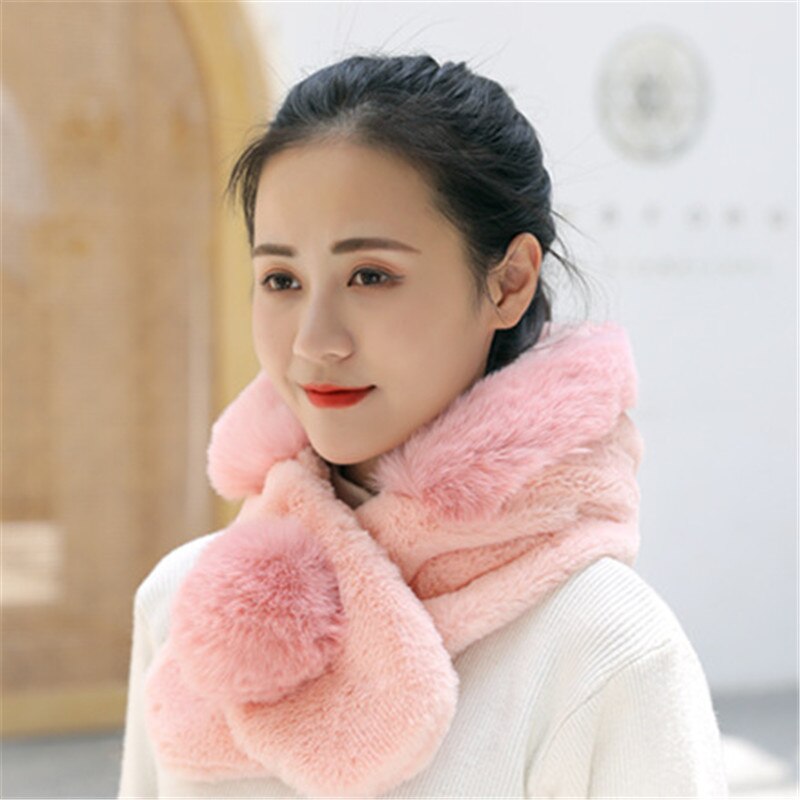 Female Winter Knitted Hats Add Fur Lined Warm Winter Hats For Women Keep Neck Ear Warmer Balaclava Pompoms Cap