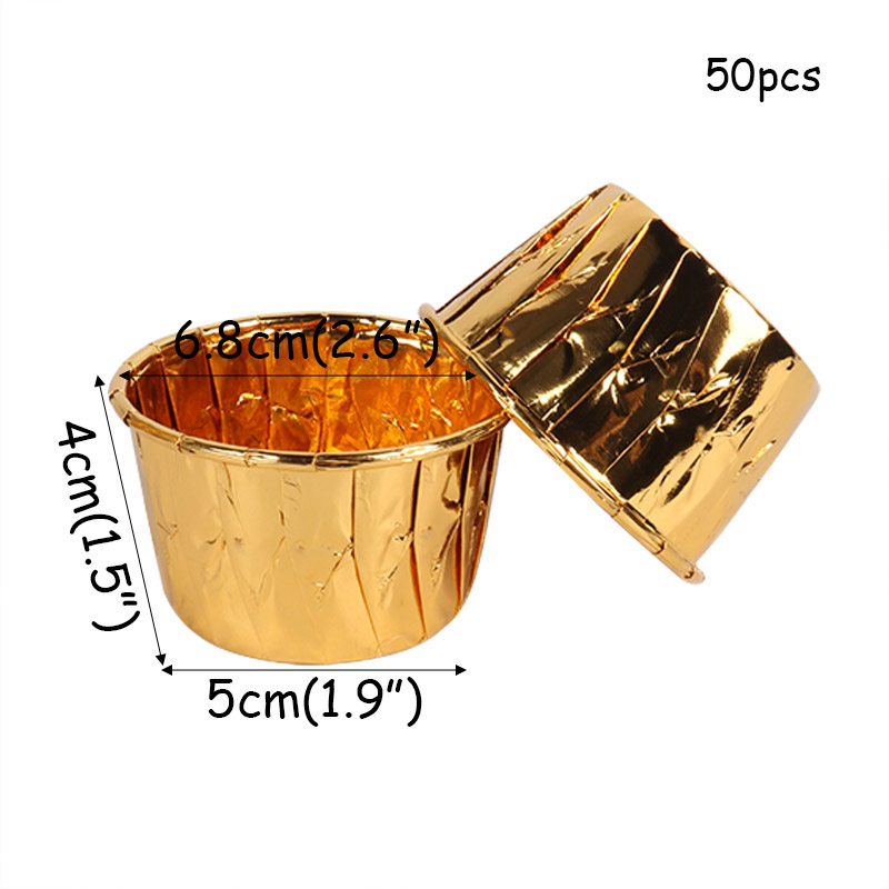 50Pcs Muffin Cupcake Paper Cup Oilproof Cupcake Wrappers Liner Case Baking Cup Tray Cake Mold Box for Birthday Party Pastry Tool