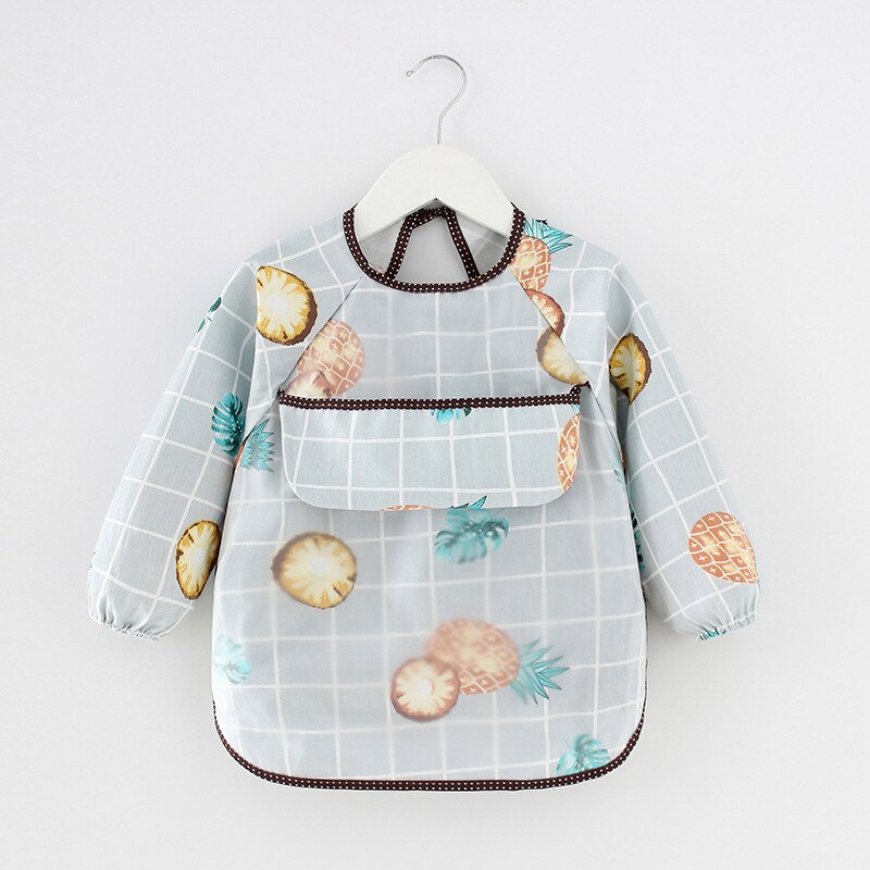 Lange Mouw Waterdichte Slabbetjes Kids Schort Cartoon Baby Jongen Meisje Eten Bib Met Mouw Kinderen Tekening Kleding Siliconen Bib
