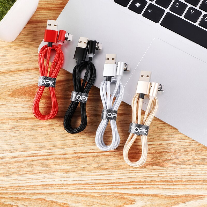 Topk AM51 Magnetische Usb-kabel Voor Iphone Charger Micro Usb Type C Voor Samsung Galaxy S9 S8 Plus Note Usb C Lader Kabel