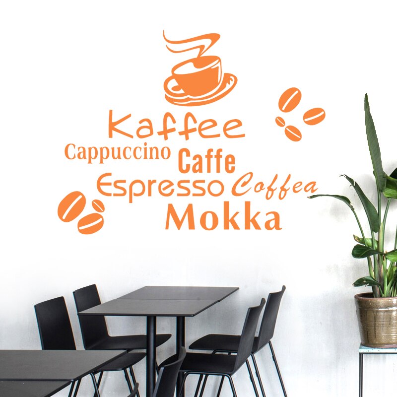 Coffee Shop Sticker Bean Milk tea Decal Cafe Cup Vinyl Art Wall Decals Decor Mural Decoration Break Coffee Glass Decals CA1006