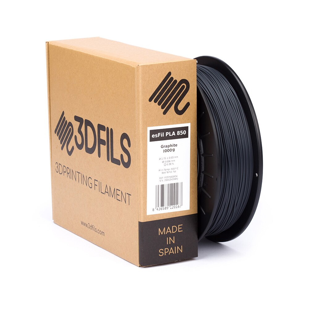 Filament 3DFILS-PLA pour impression 3D PLA INGEO 3D850: 1.75mm, 1 Kg: Graphite
