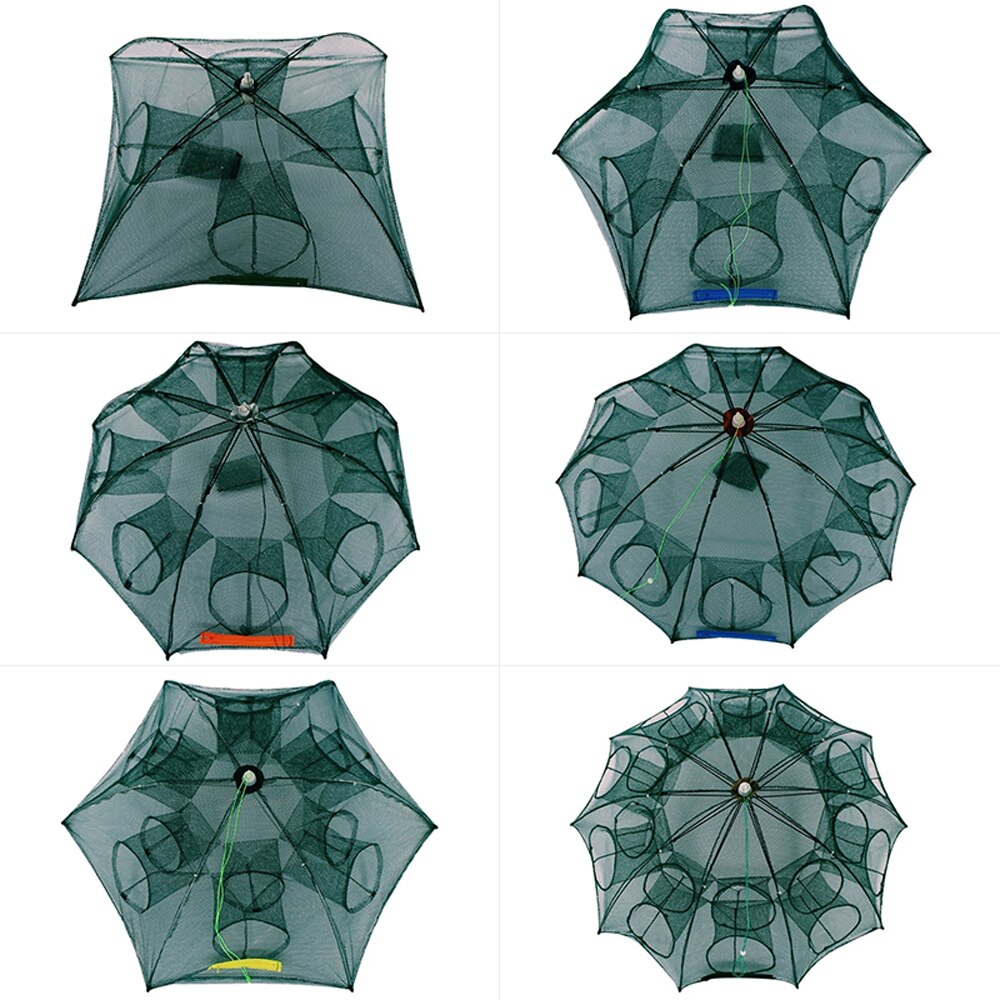 4-20 Holes Fishing Net Folded Portable Hexagon Fish Network Casting Nets Crayfish Shrimp Catcher Tank Trap Cages Mesh Tra