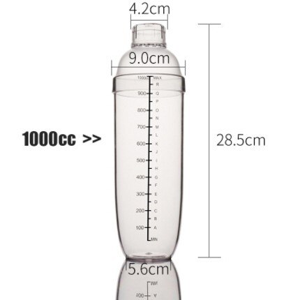 PC Shaker Cup Shaker with Scale Shaker Shaker Shaker Milk Teapot Juice Shaker Resin Shaker Shaker: New 1000CC