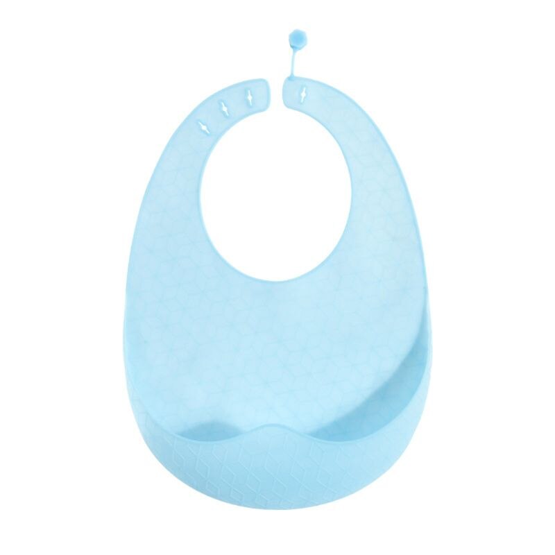 Bambino Appena Nato Sottile Bavaglini Impermeabile Del Silicone Del Commestibile Alimentazione Saliva Asciugamano Burp New Dropship: Blue