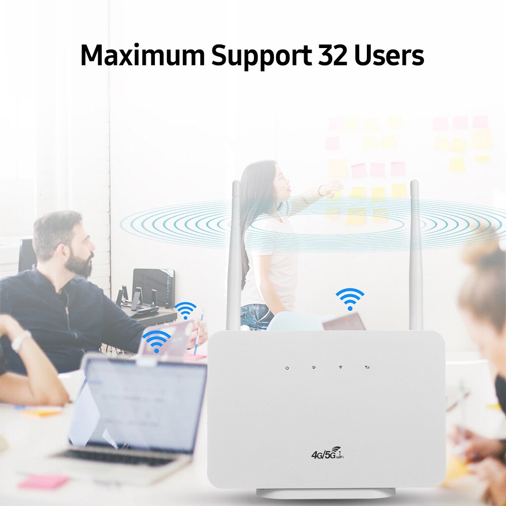 Router WiFi 6 Con Slot SIM – 4G LTE, 300Mbps, 6 Antenne, Copertura 300mq, Batteria 5000mAh, Per Casa E Ufficio
