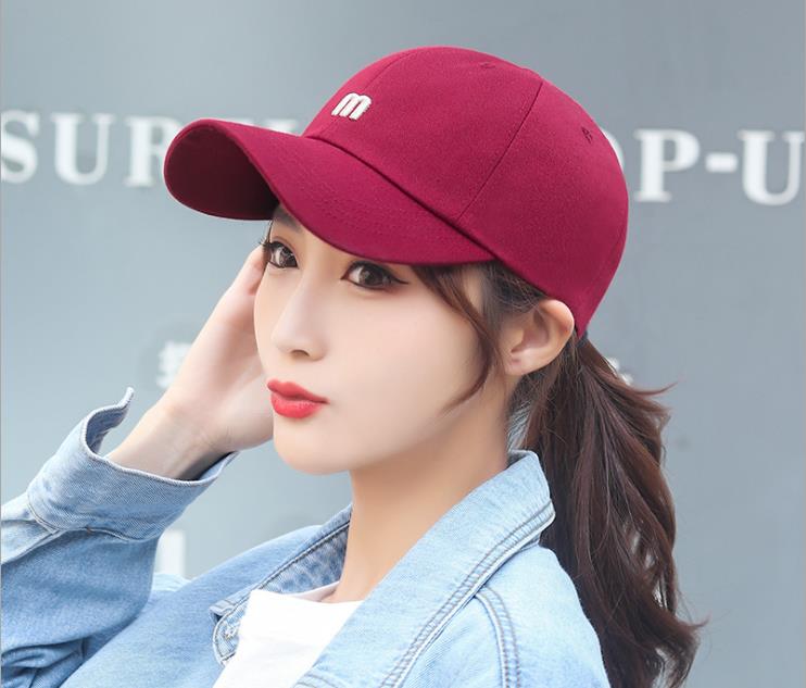 Four Seasons Unisex Baseball Caps Casual Style Cotton Letter Pattern Outdoor Street Sports Cool Girl Boy Hats: Wine Red
