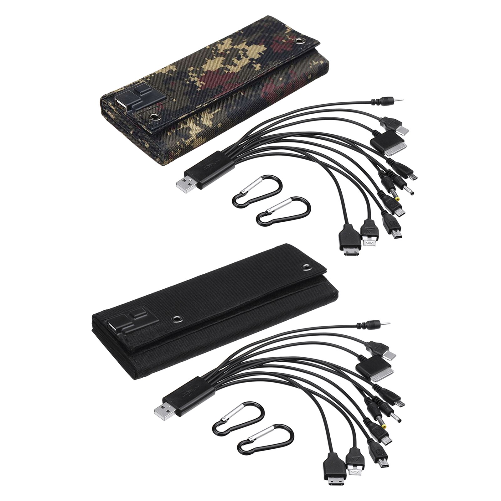 Alfombra Solar Flexible, manta plegable, Kit de Panel Solar, estación de energía, cargador de teléfono móvil, incluye ganchos de suspensión y 10 puertos USB