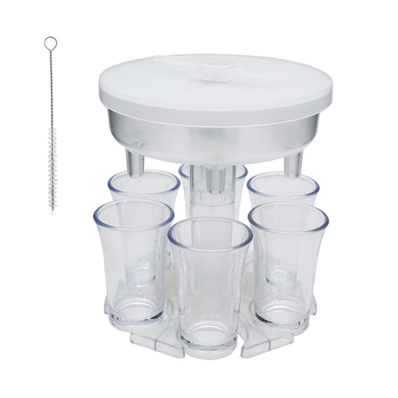 4-In-1 Wine Glass Beer Glass Dispenser With Game Turntable Dispenser Holder 6 Glass Dispensers Party Pour Drink Dispenser: B