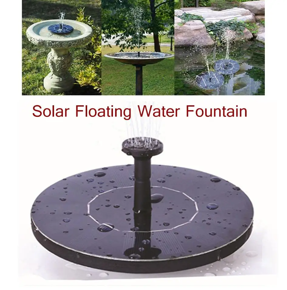 Customizable Solar Bionic Fountain Mini Solar Fountain Solar Water Fountain: black