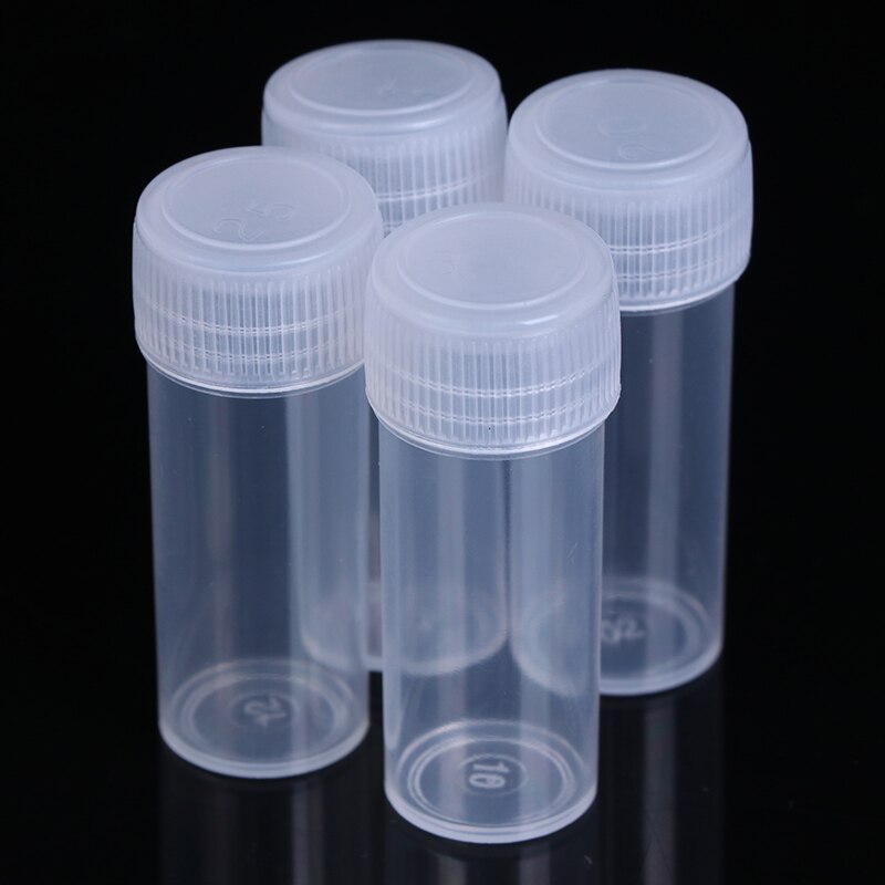 10Pcs/Lot 5ml Mini Medicine Bottle Plastic Test Tubes Vials Sample Container Powder Craft Screw Cap Bottles