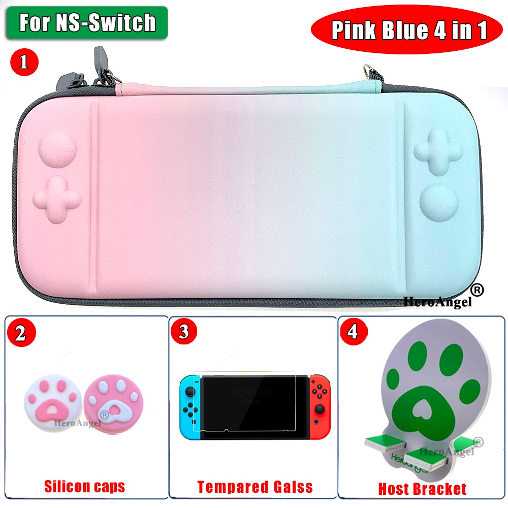 Cor gradiente portátil bolsa de transporte caso para nintend switch console protetor para nitendo interruptor lite mini acessórios armazenamento