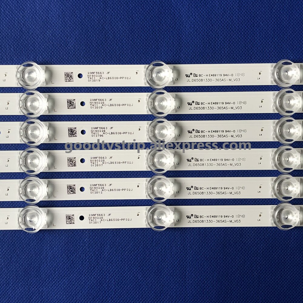 LED Backlight strip 8 lamp For TCL 65"TV JL.D65081330-365AS-M_V03 65S421LCAA 4C-LB6508-PF02J 65S421 65S425TACA 65S4LEAA 65S425