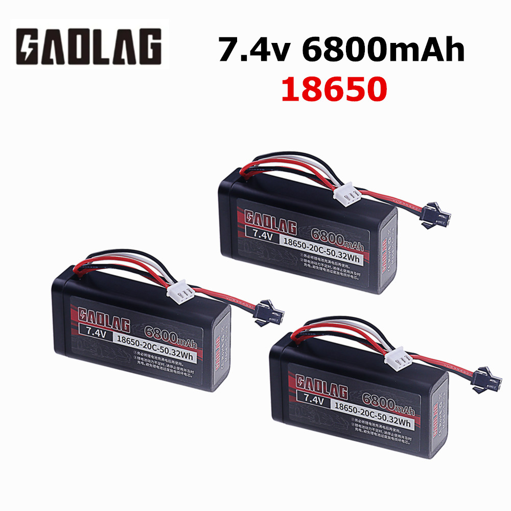 Actualización de batería 6800mAh 7,4 V 18650 para WPL MN99S D90 U12A S033g Q1 H101 H103 Rc barcos coches tanques piezas 2s 7,4 v batería Lipo