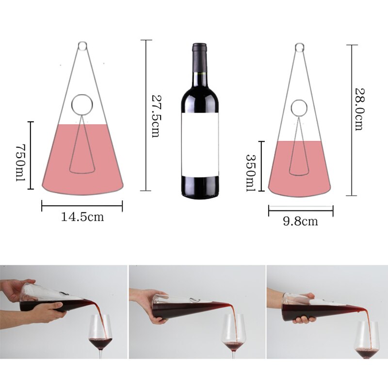 350/750ml fossefall rødvin skjenker glass karaffel brandy dekanter kanne bar champagne vannflaske drikkeglass bar verktøy