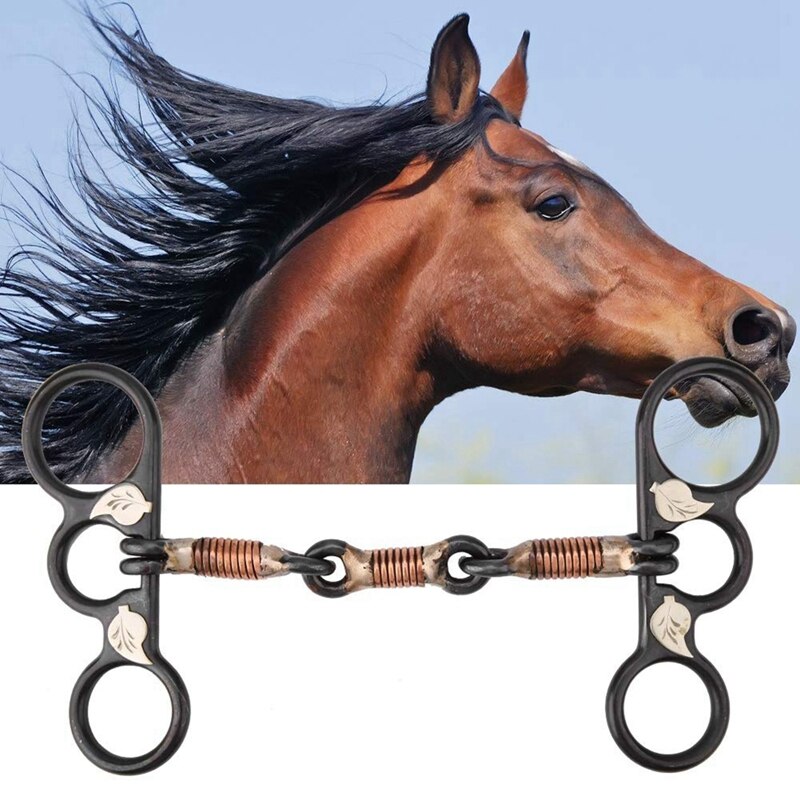 Acier inoxydable cheval Bit fil de cuivre enveloppé mois Style occidental Cowboy cheval tête cheval outils d'alimentation