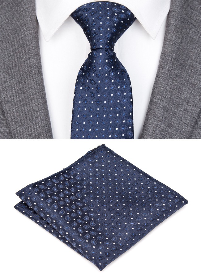 Herreslips kravatsæt jacquardternede slips til mænd stribet slips til bryllup afslappet jakkesæt smalt slips skjortetilbehør