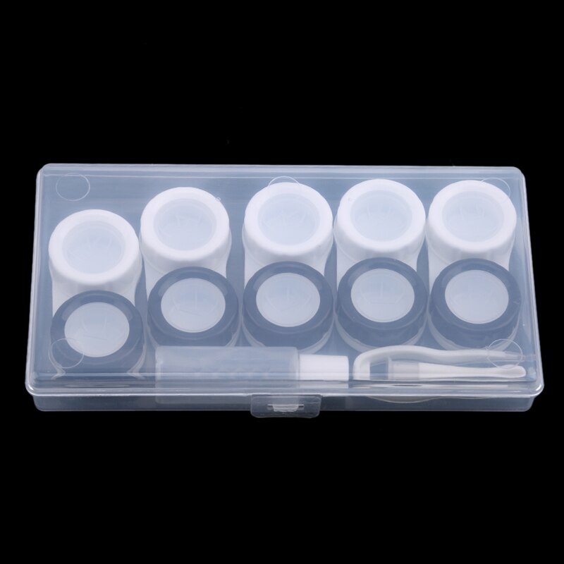 5 Pairs Contact Lens Case Eye Contact Lens Box Vrouwen Reizen Contactlenzen Case Lekvrij Container Lenzen Doos Voor Weergave doos: White