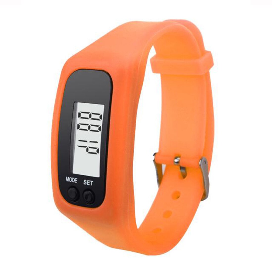 Brand Long-life battery Multifunction Digital Fitness Watch LCD Pedometer Running Step Calorie Walking Distance Counter: Orange