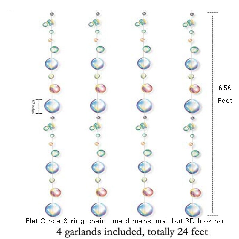 sotto il mare decorazioni per feste a tema compleanno conchiglie stelle marino alghe cavalluccio marino ornamenti da tavola bambino doccia ghirlande sospese: 4pezzi arcobaleno Bubble
