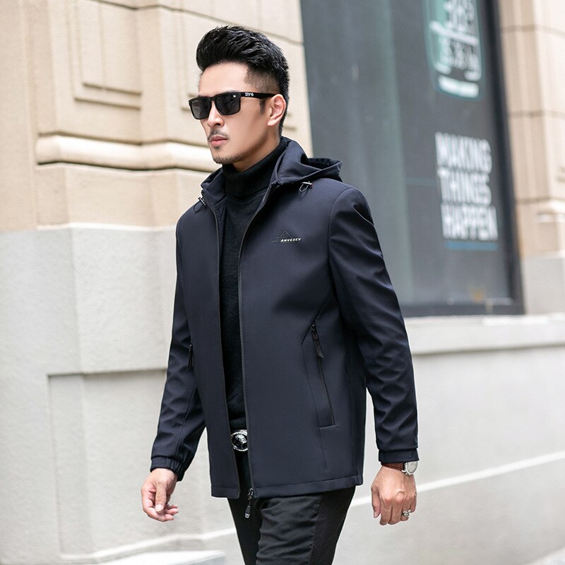 2022 nuovo marchio giacca uomo cerniera primavera autunno inverno casuale solido giacche con cappuccio moda uomo sottile in forma capispalla alta qualità